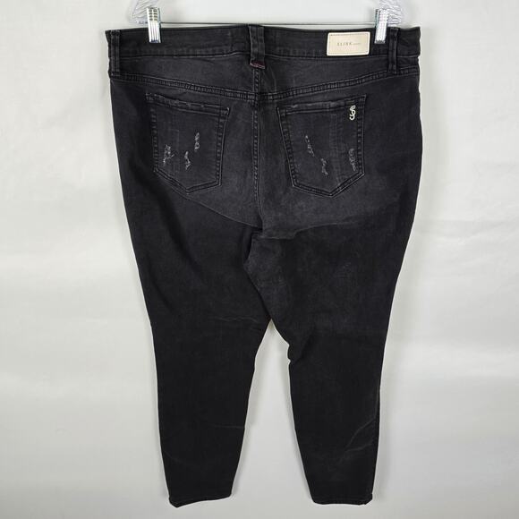 Slink Jeans Women's 20 Black Curvy Distressed Skinny - Picture 4 of 15